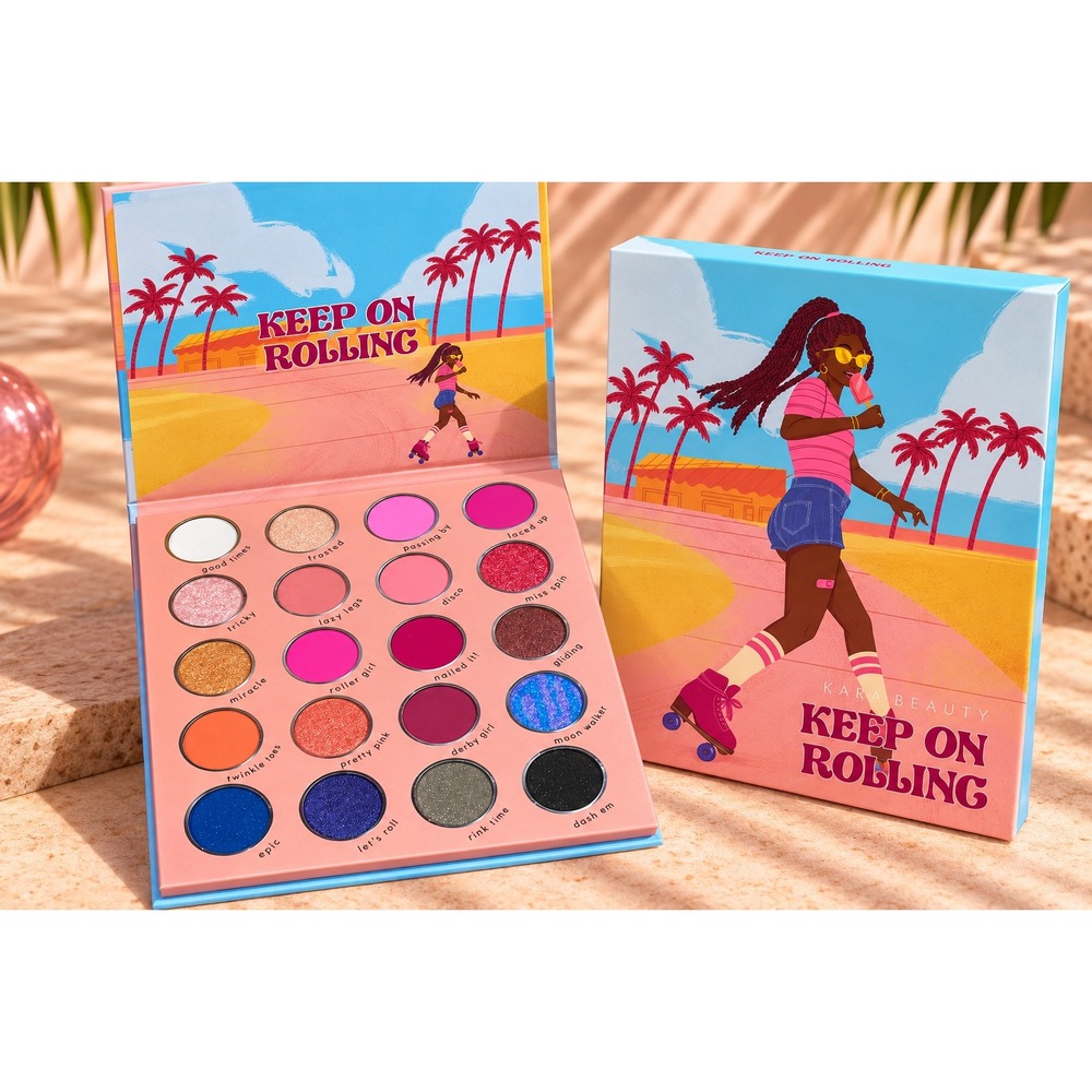 Kara Beauty Keep On Rolling Creative Beauty Palette 20 Color Eyeshadow Pink Blue